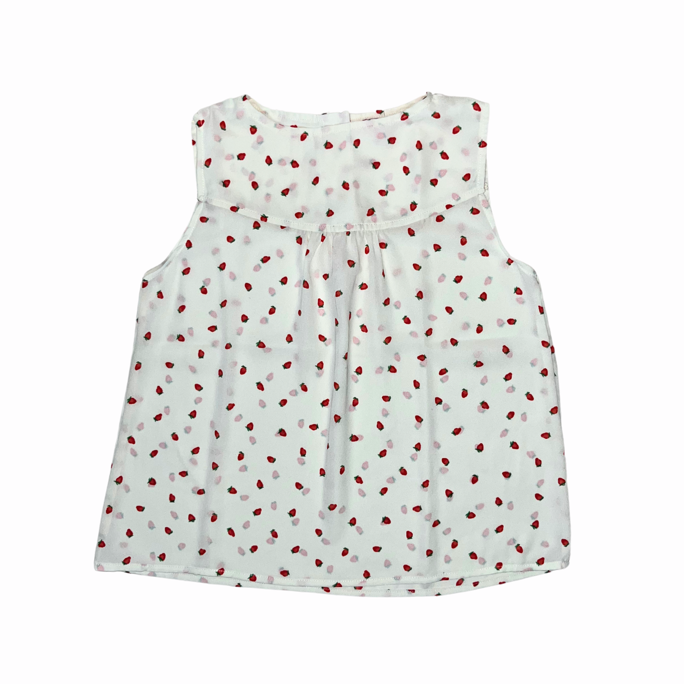 Blusa Blanca con Frutitas Sin Mangas 10100 Niña
