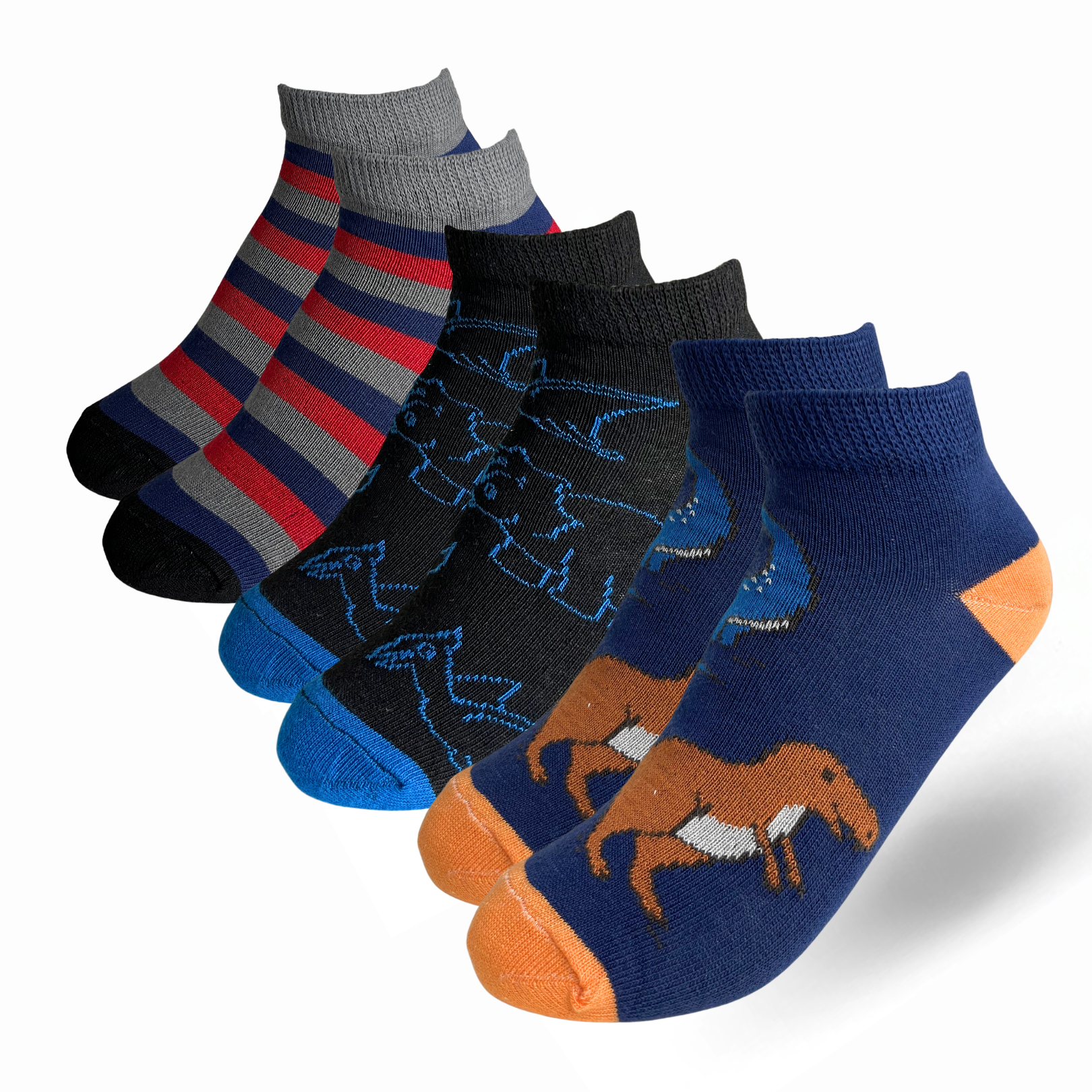 Calcetines Cortos Fashion Dinosaurios 0126 Niño - 3 Pack