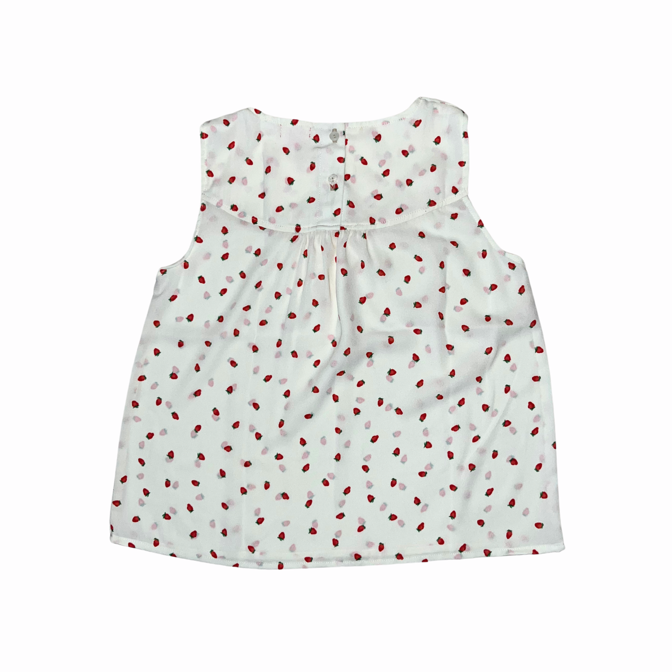 Blusa Blanca con Frutitas Sin Mangas 10100 Niña
