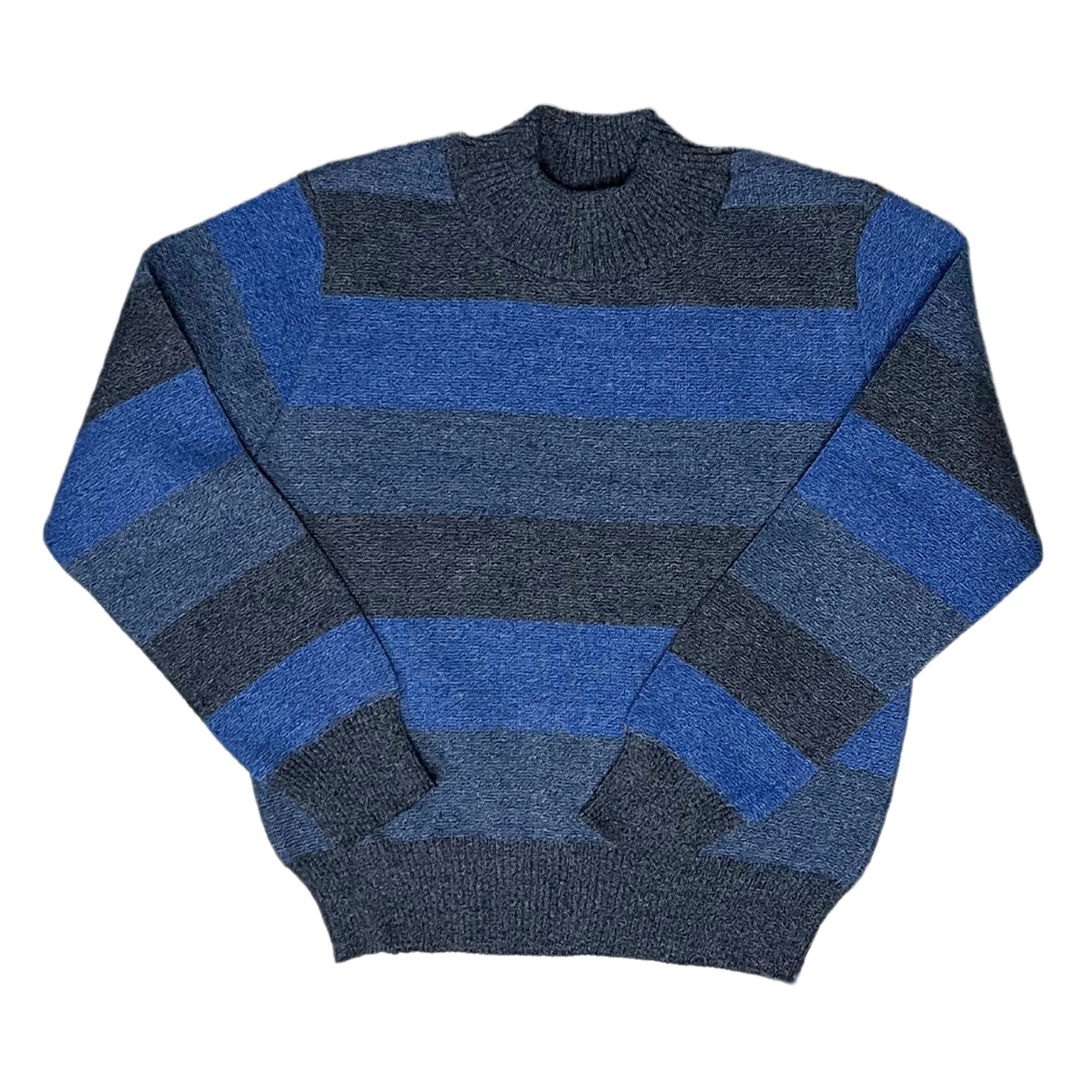 Suéter con Cuello Tortuga Azul/Gris Jaspeado 10207 Niño