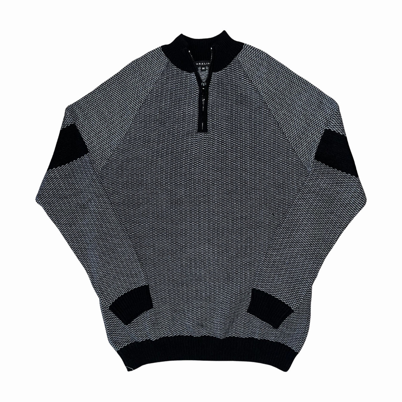 Suéter Jaspeado Medio Zipper con Cuello Mock 10327 Hombre
