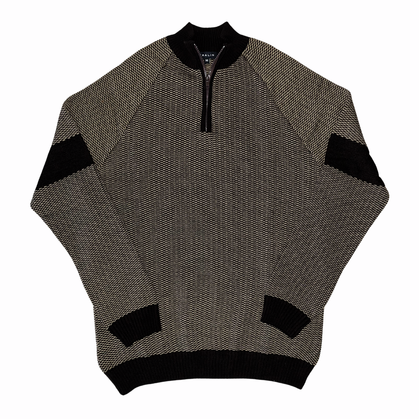 Suéter Jaspeado Medio Zipper con Cuello Mock 10327 Hombre