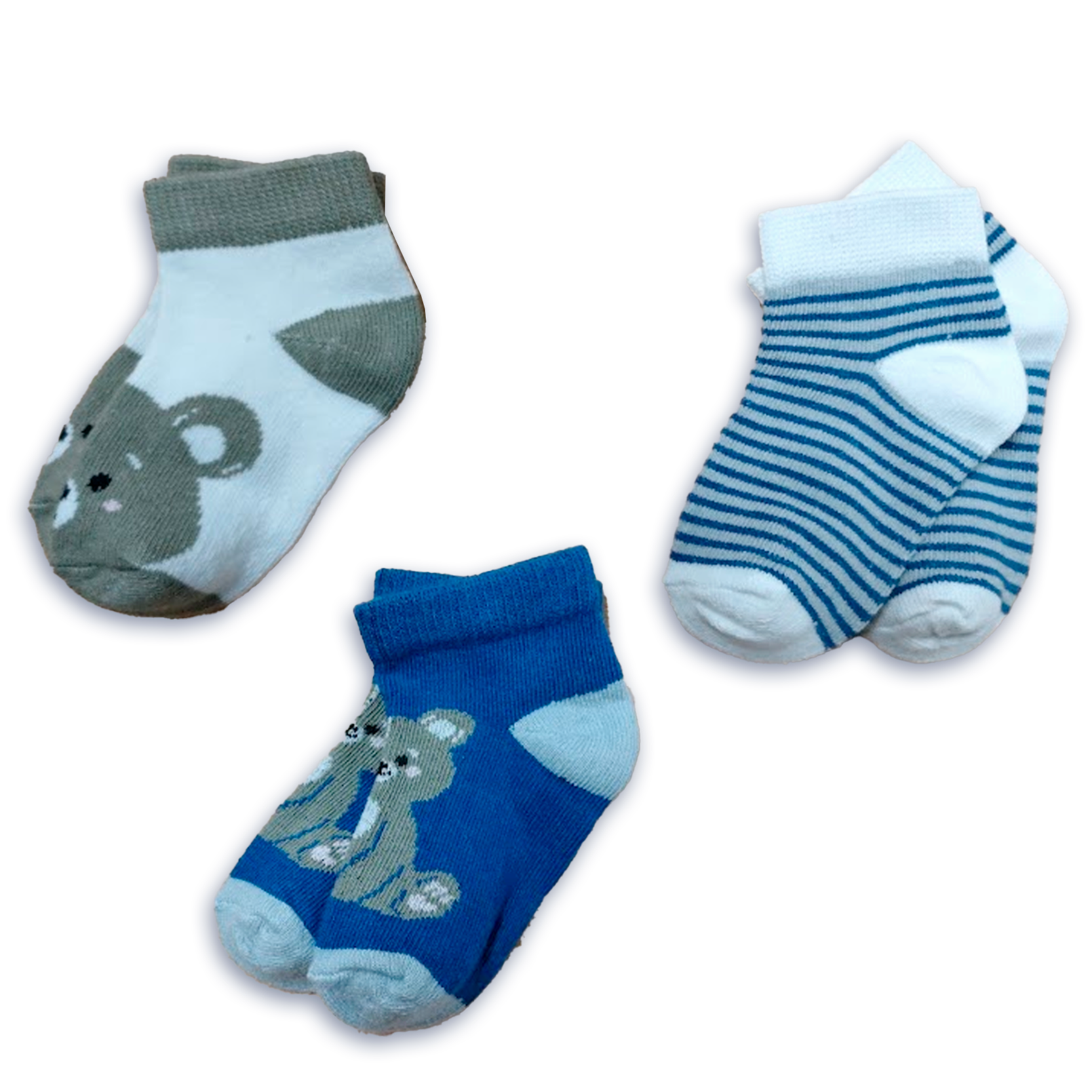 Pack de 2 pares de calcetines bajos para niña retro azul y verde Dim Sport