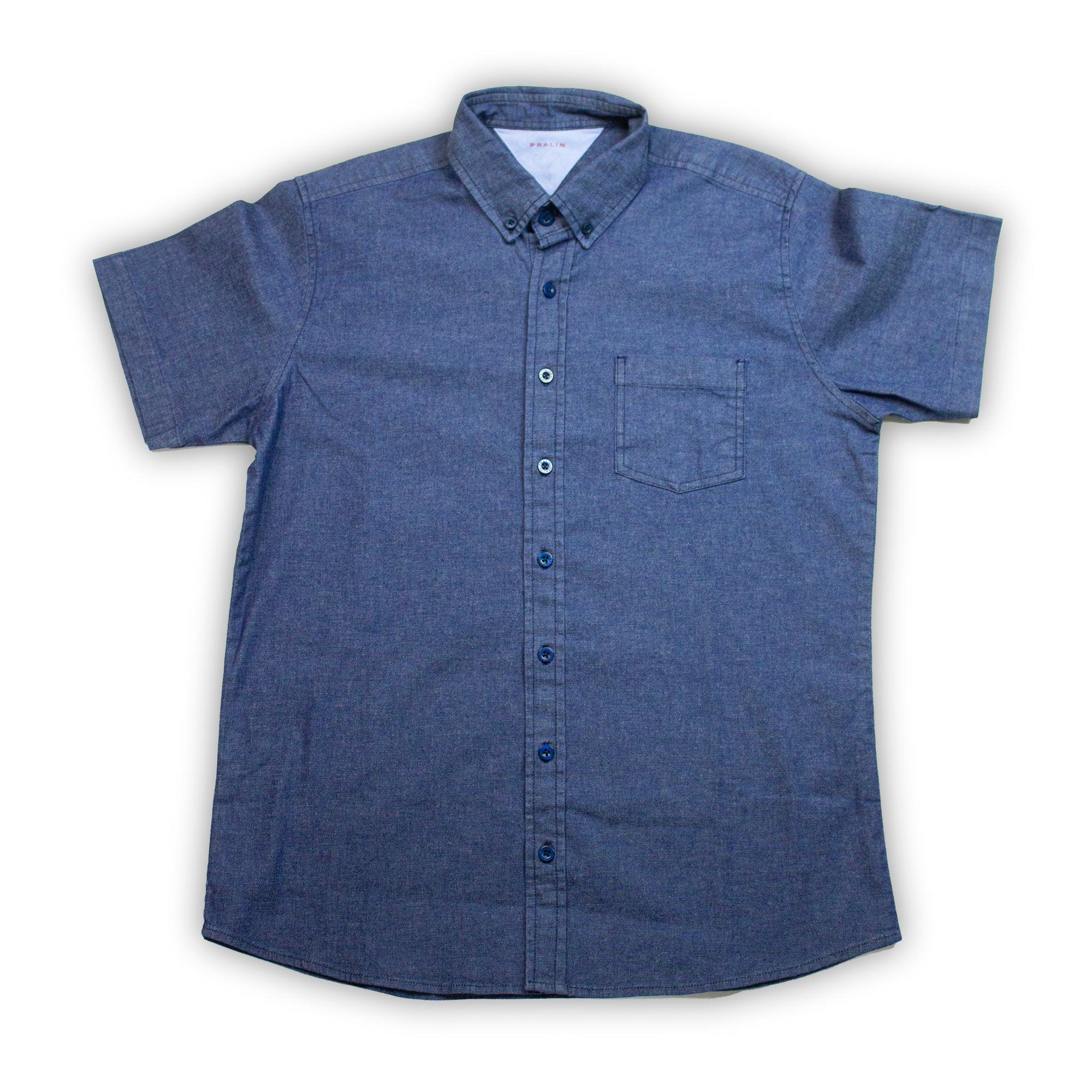 Camisa manga corta para hombre Basica Azul Cielo 100% Algodón - Chimay  Oficial