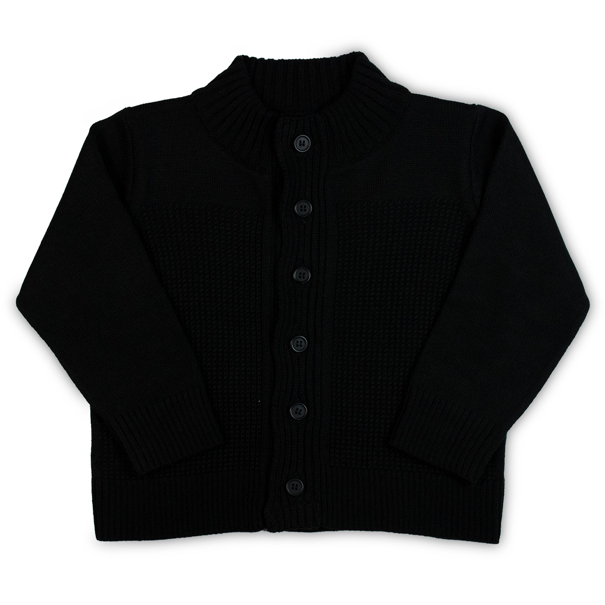 Suéter Negro con Botones de Niño - Talla 12