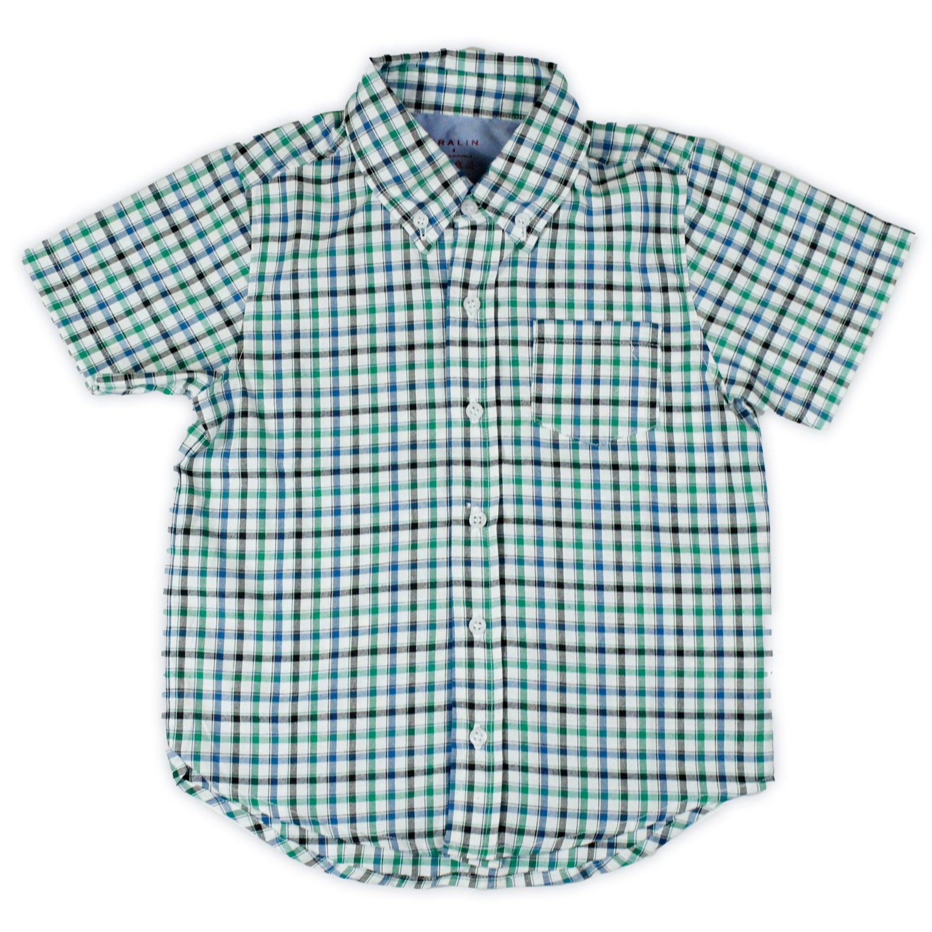 Camisa Manga Corta Verde/Azul/Negro 10120 Niño