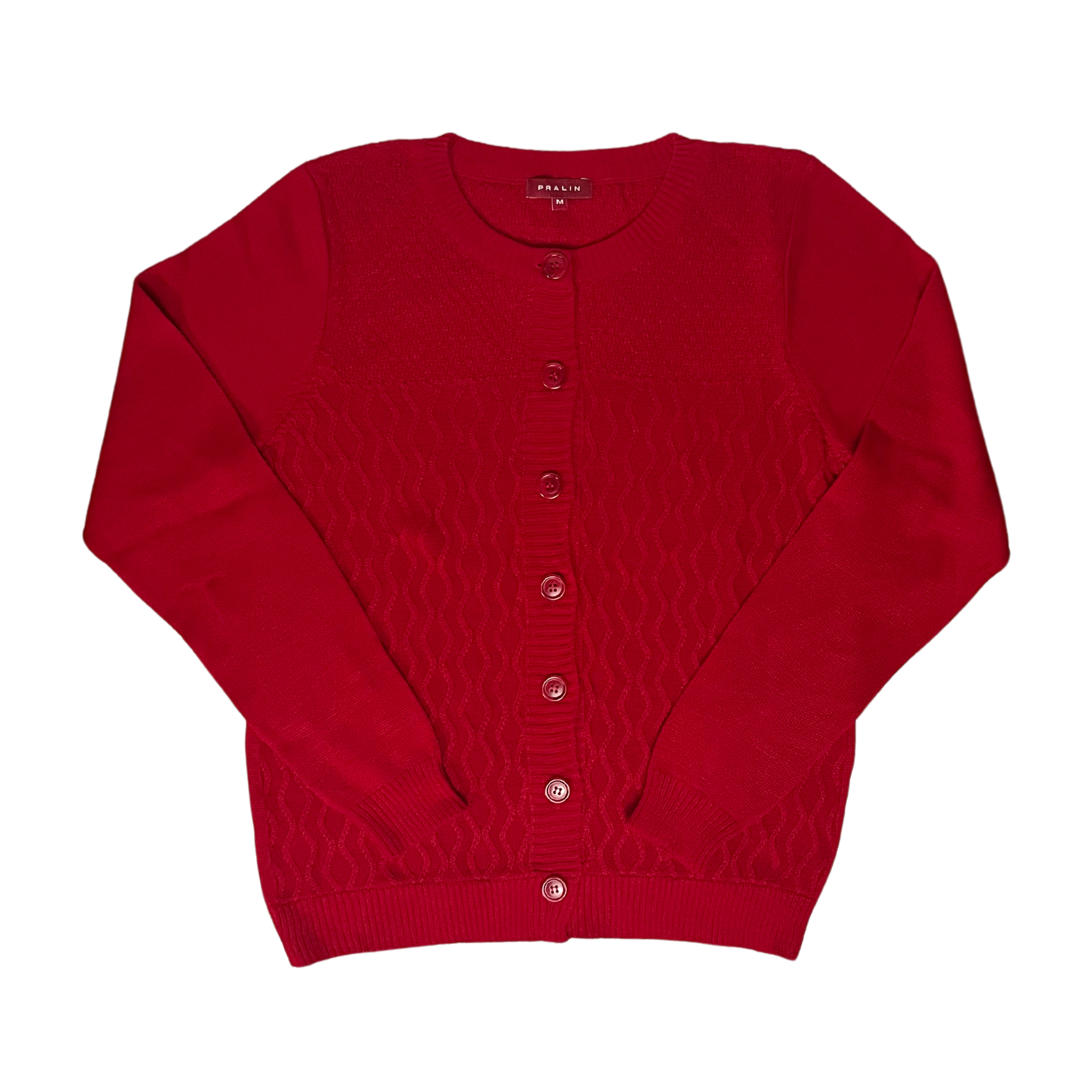 Suéter Rojo Abierto de Mujer - Talla M