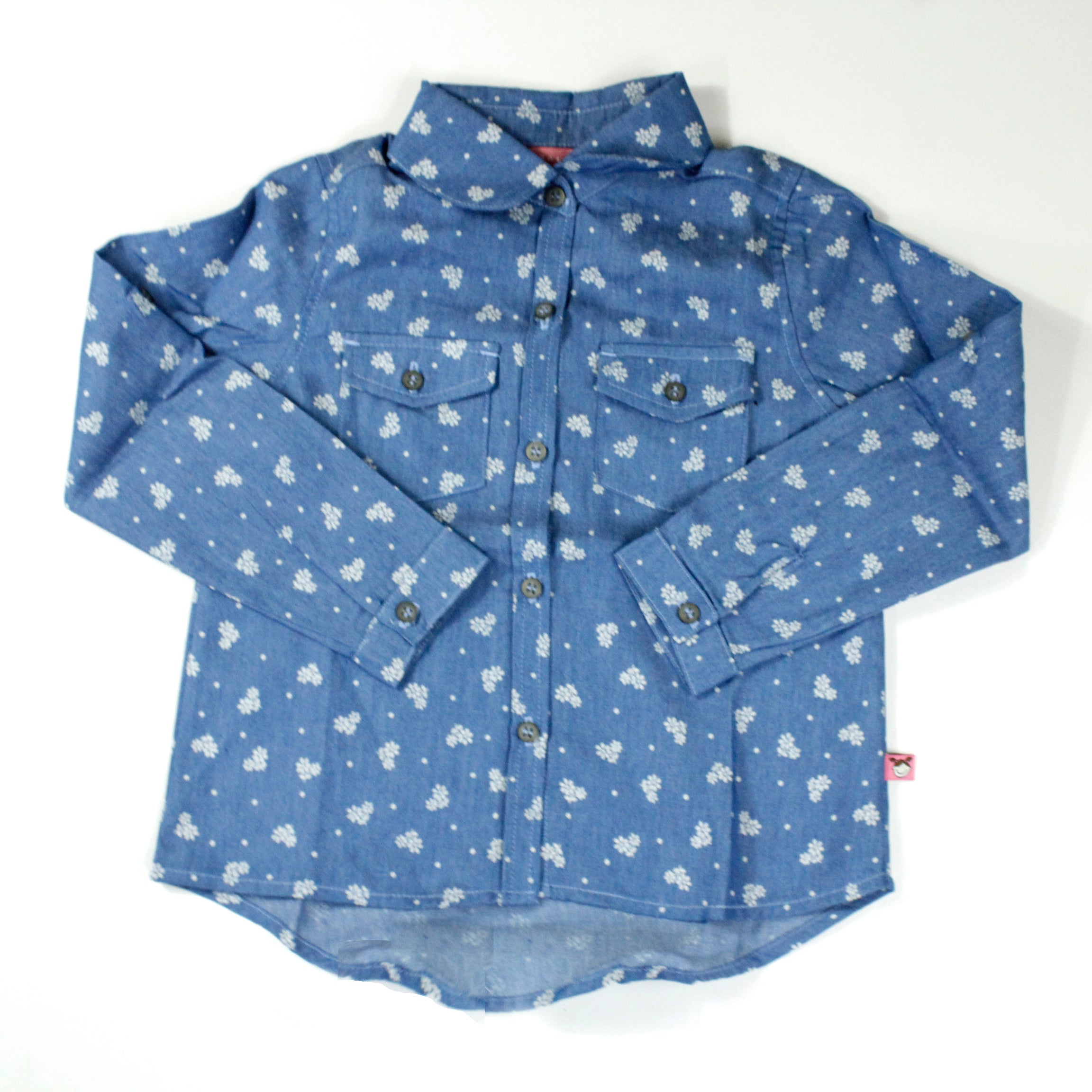 Blusa Azul Manga Larga de Niña