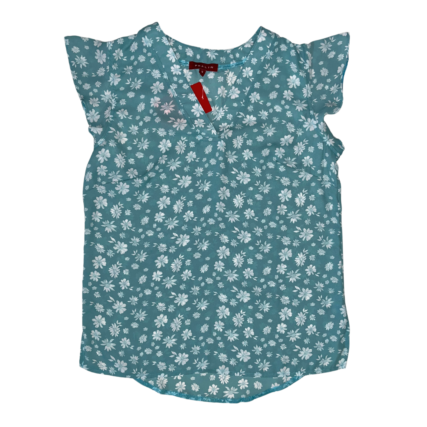 Blusa Aqua Floral con Vuelo 10066 Mujer