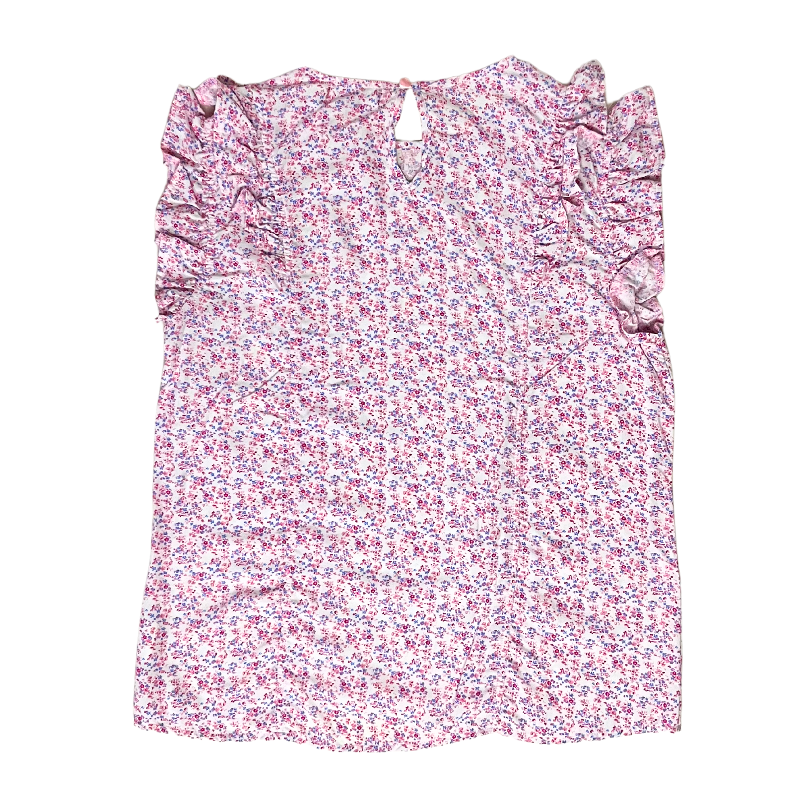 Blusa Lila Floral con Doble Vuelo 10065 Mujer