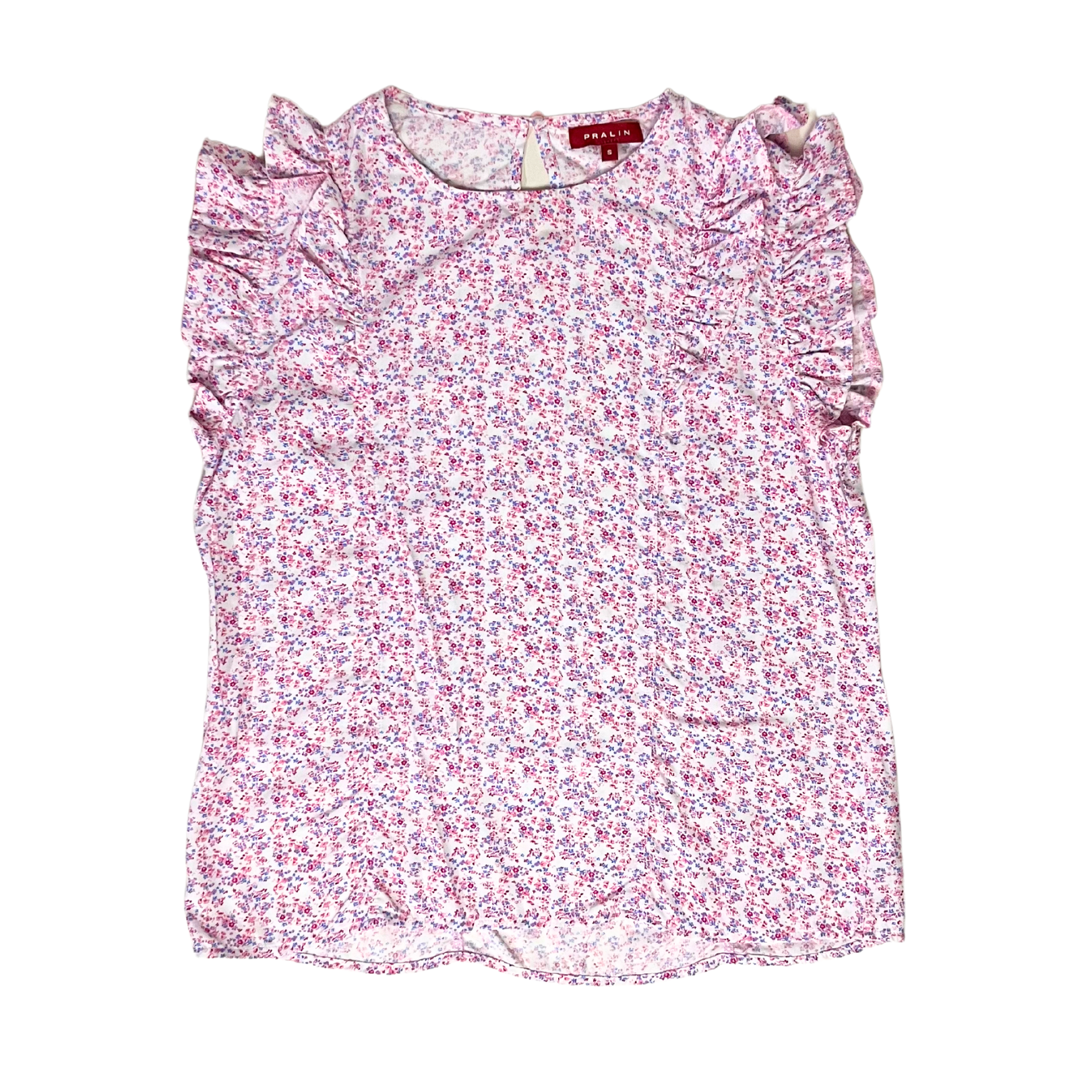 Blusa Lila Floral con Doble Vuelo 10065 Mujer