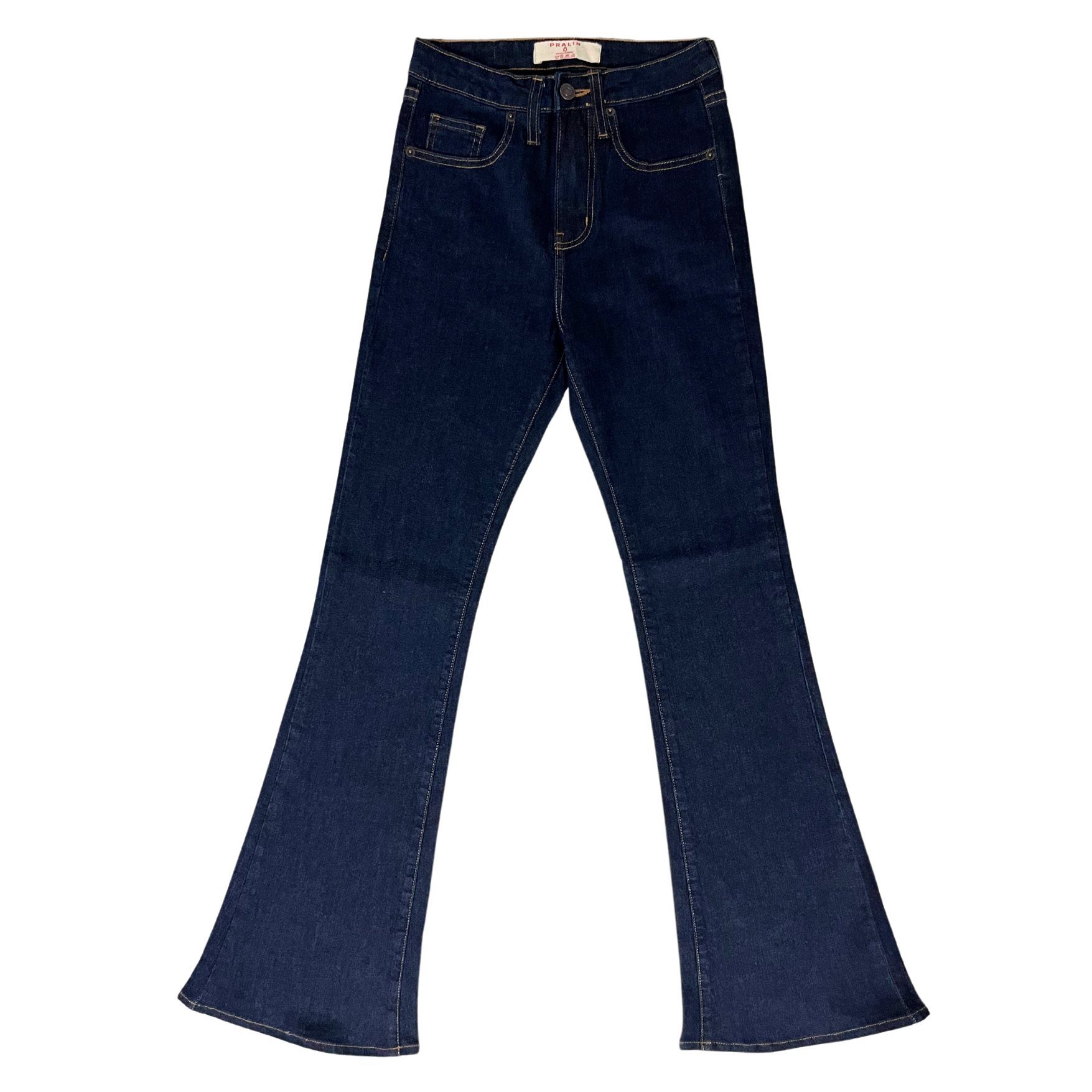 Jeans Acampanados Azul Oscuro Estilo Slim para Mujer
