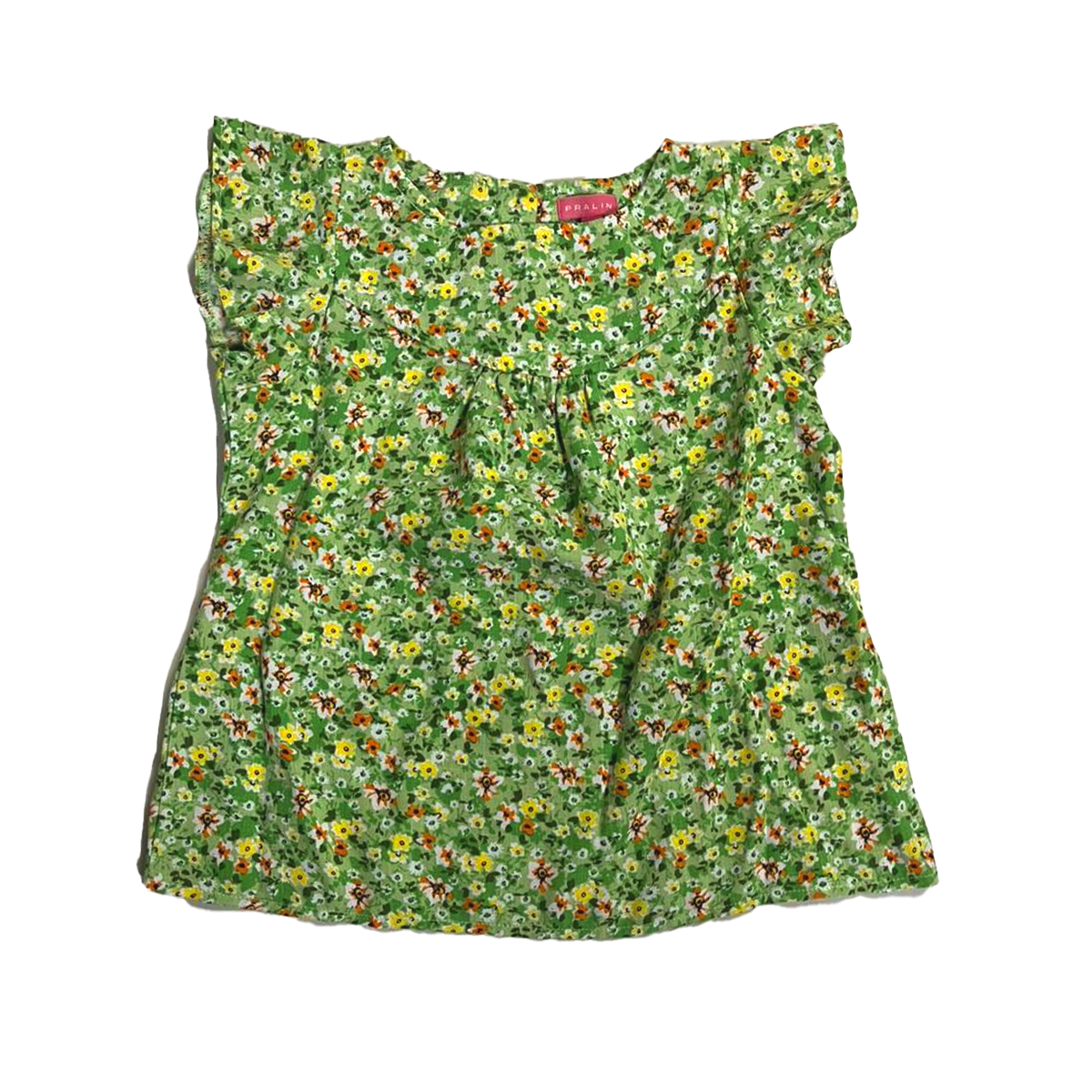 Blusa Verde Floral con Vuelo 10098 Beba