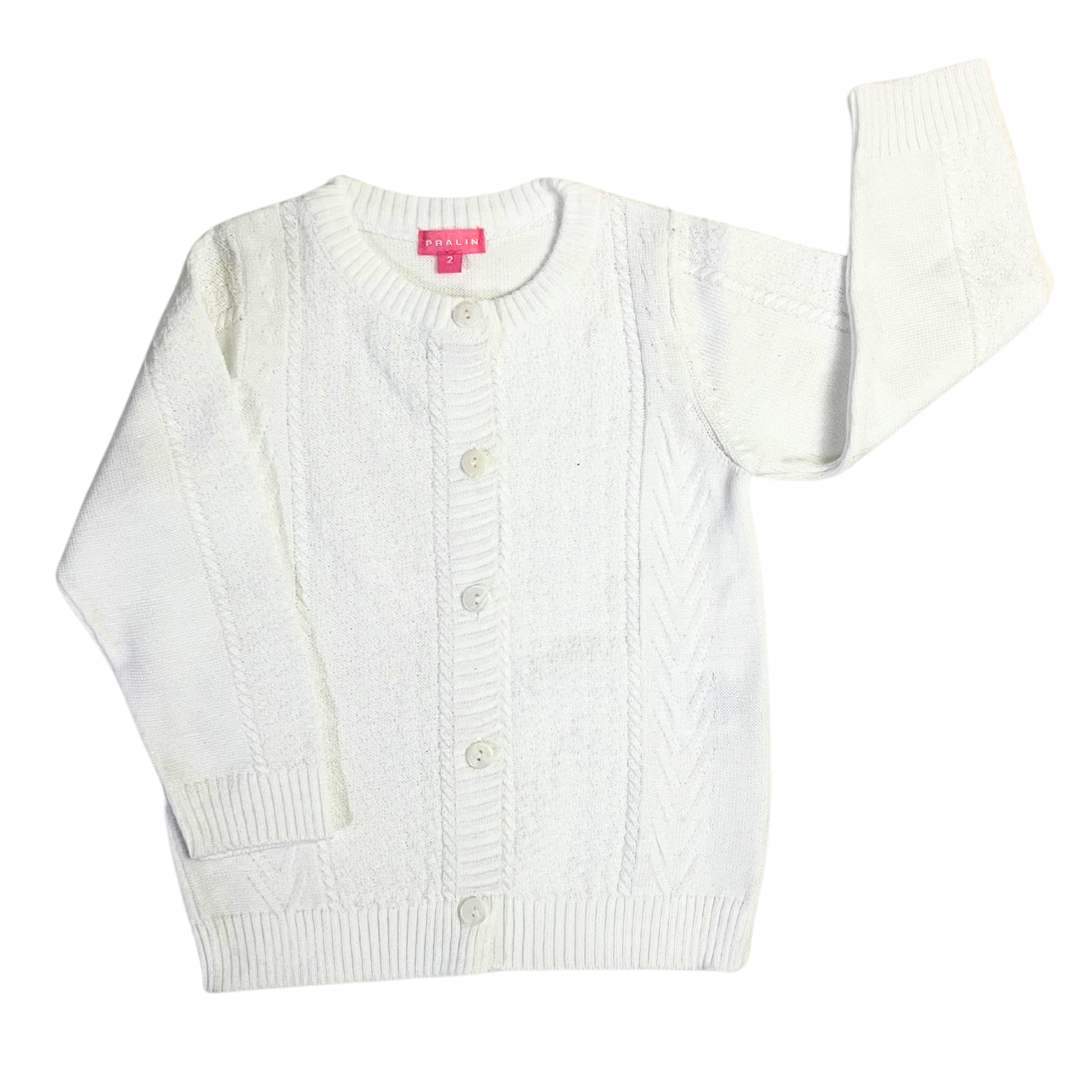 Suéter Blanco con Cuello Redondo 10105 de Niña