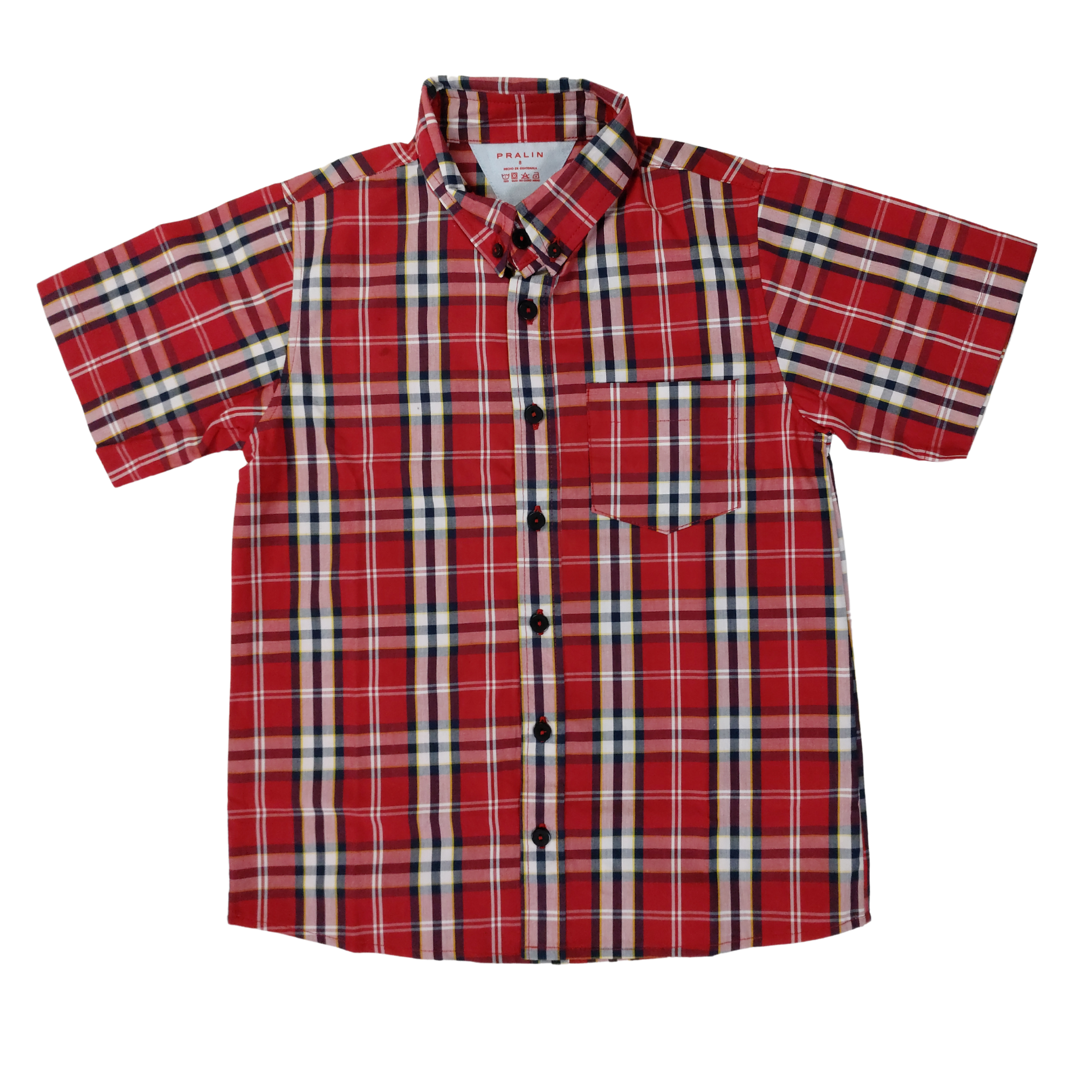 Camisa Manga Corta Roja con Cuadros 10021 Niño
