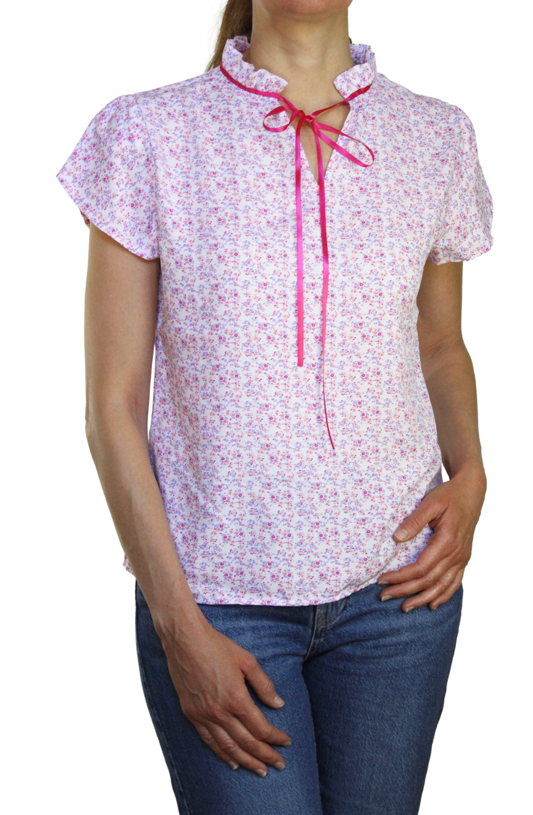 Blusa Lila Floral 10064 Mujer