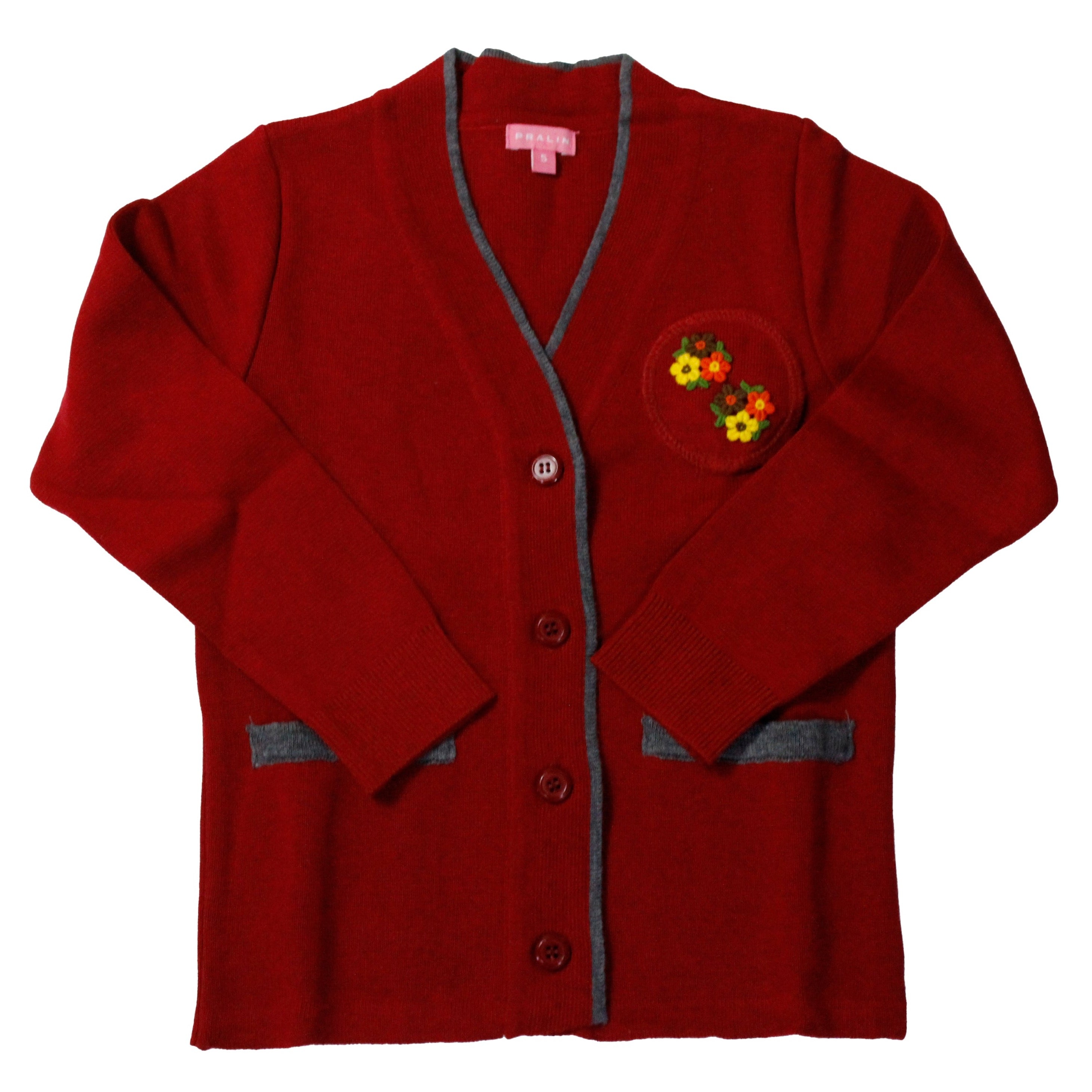 Suéter Rojo Oscuro de Botones 10202 Niña