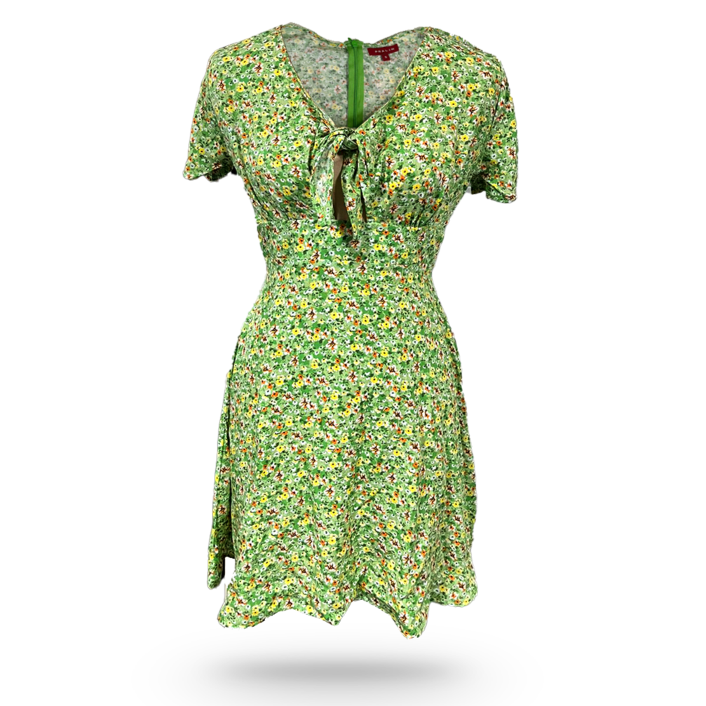 Vestido Verde Floral 10012 Mujer