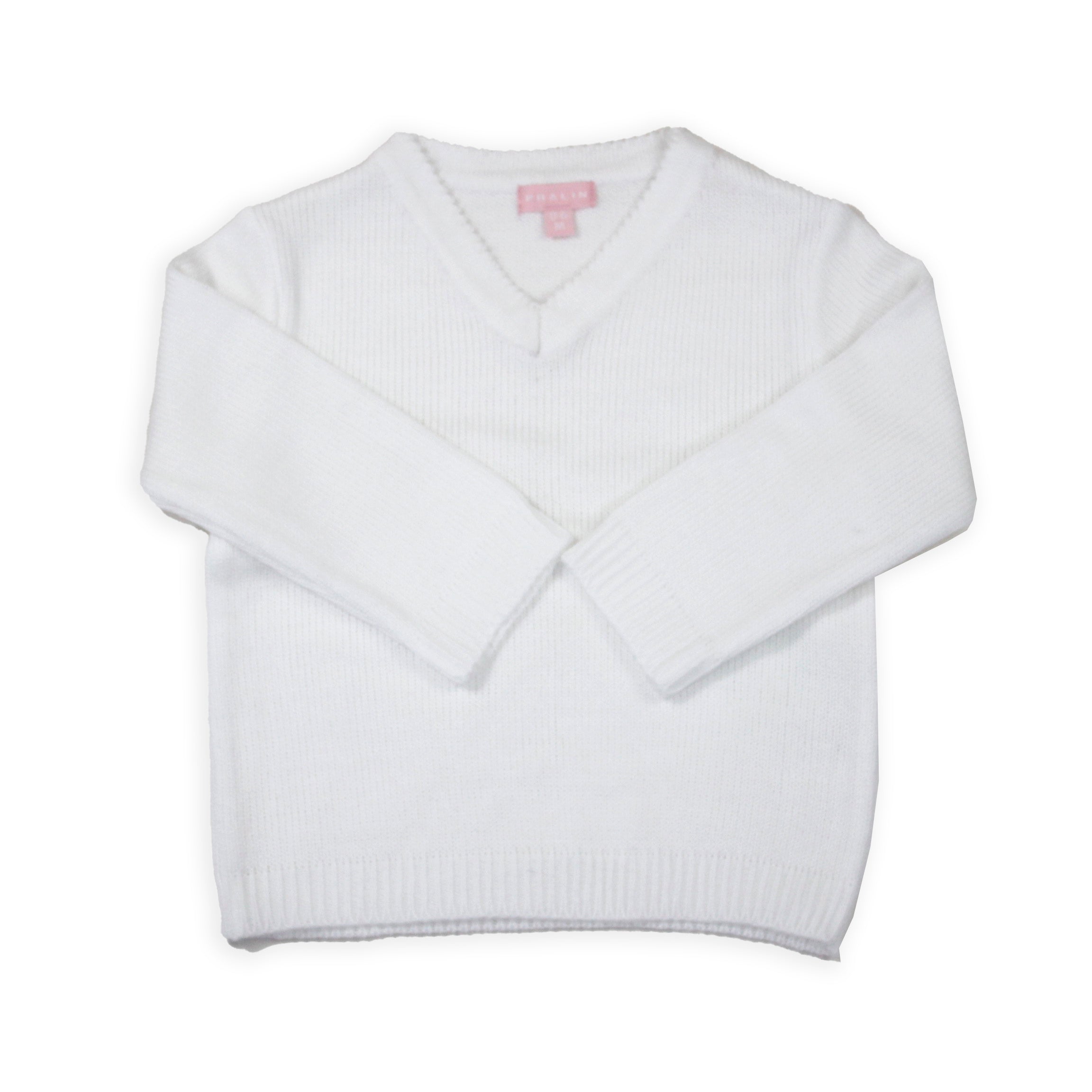 Suéter Blanco con Cuello V de Beba