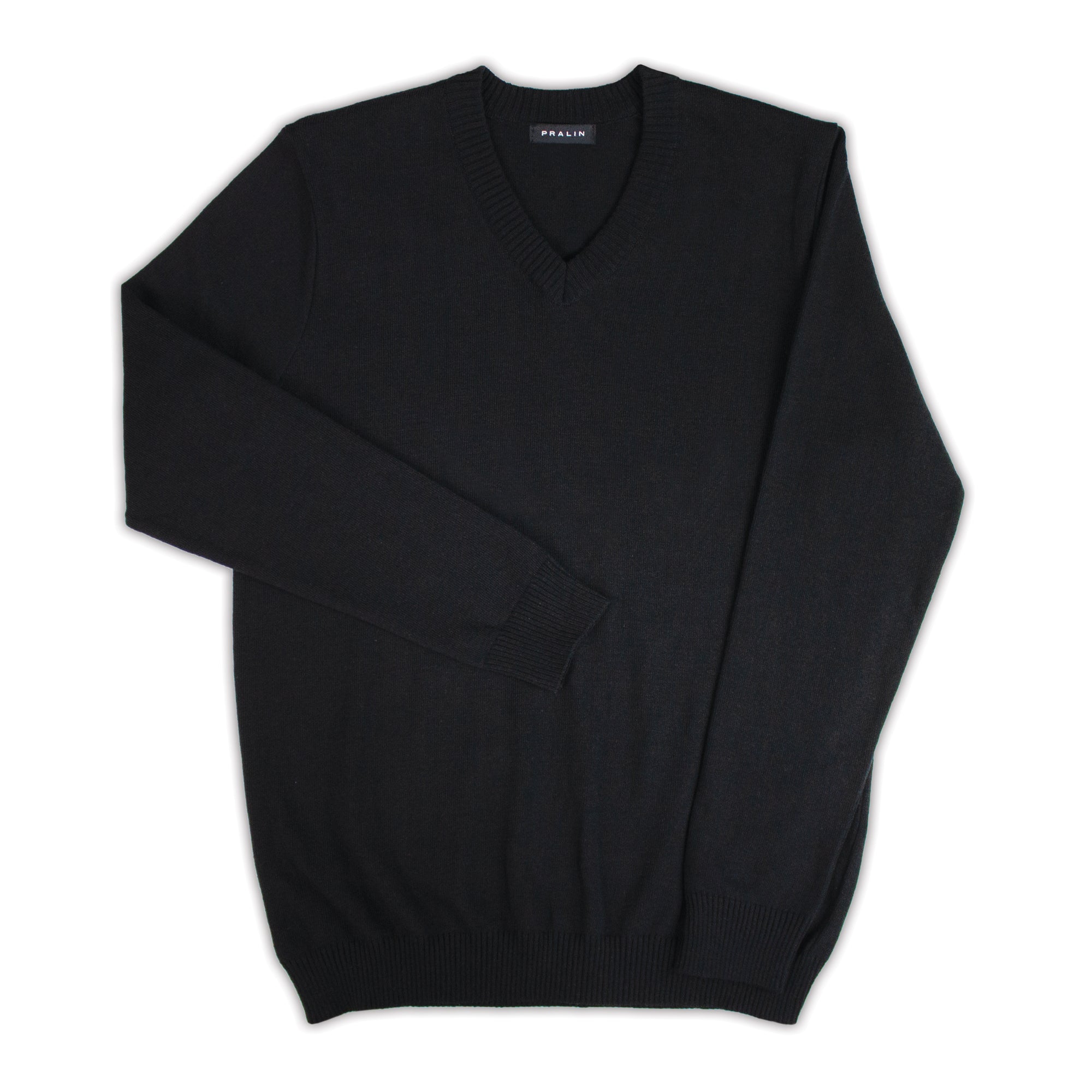 Suéter Negro Cuello V de Hombre - Talla L