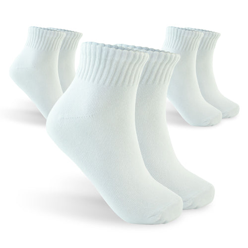 Calcetines Cortos Blancos Gruesos Básicos 0006 para Hombre - 3 Pack