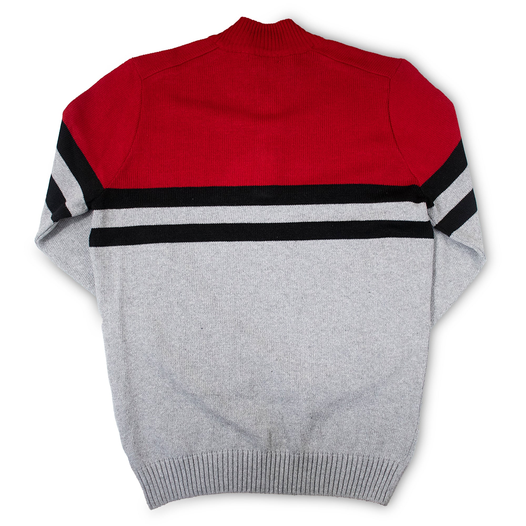 Suéter Medio Zipper Gris/Rojo 10312 Hombre