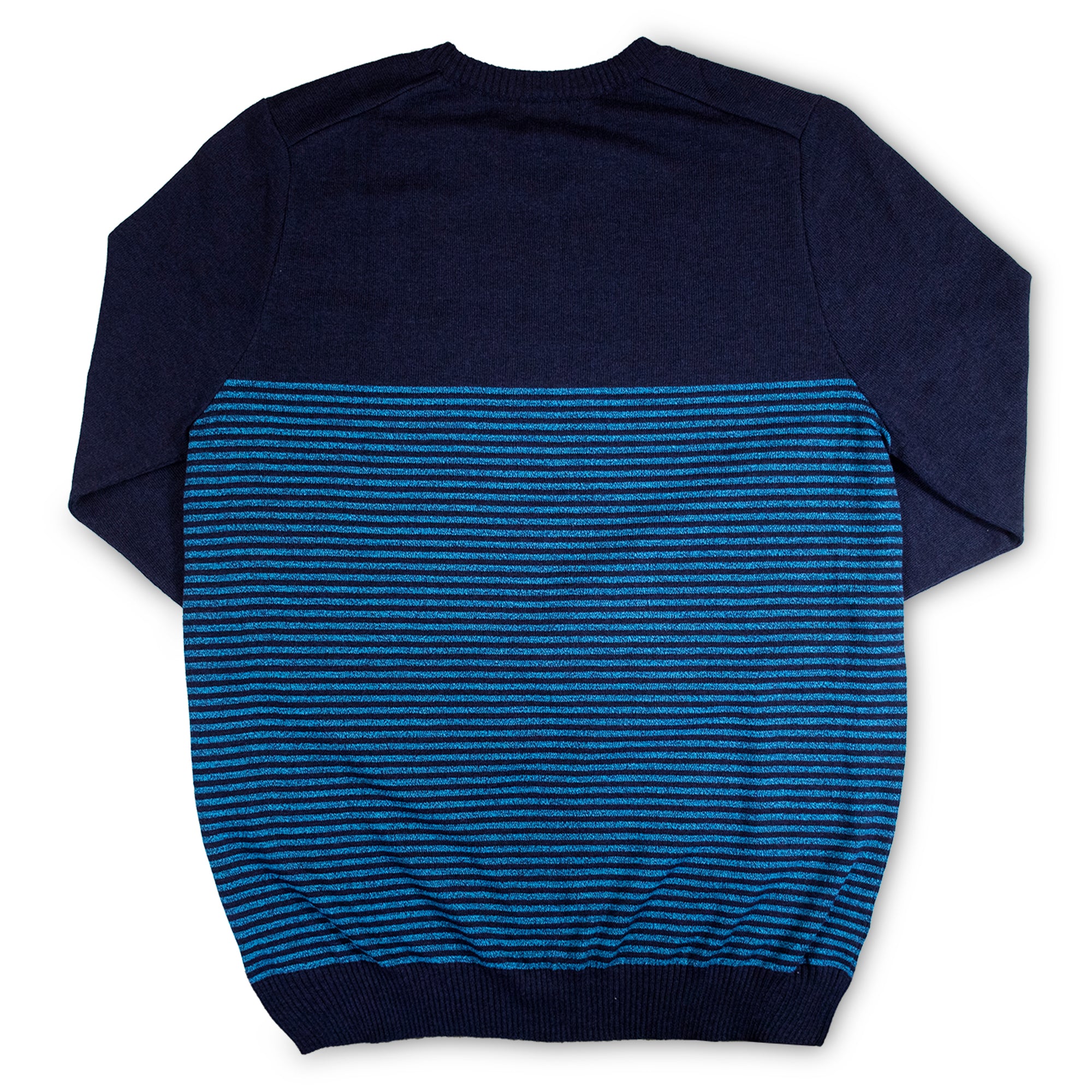 Suéter de Cuello Redondo Azul Jaspeado 10313 Hombre